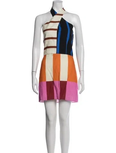 Pre-owned Cala De La Cruz Linen Mini Dress W/ Tags In Multi