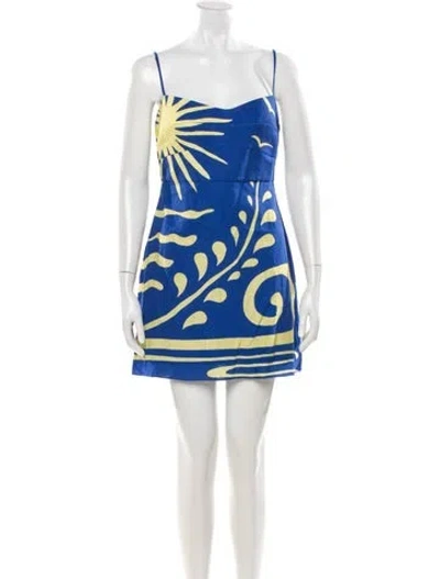 Pre-owned Cala De La Cruz Linen Mini Dress In Yellow