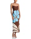 Cala De La Cruz Linen Paloma Floral Graphic Dress - 100% Exclusive In Cameliamoc