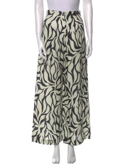 Pre-owned Cala De La Cruz Linen Wide Leg Pants In Neutral