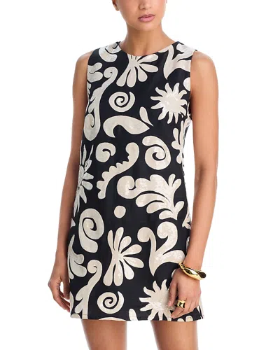 Cala De La Cruz Loren Sequined Linen Mini Dress In Multi