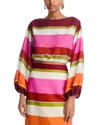 Cala De La Cruz Lori Linen Cropped Top - Exclusive In Bayadere