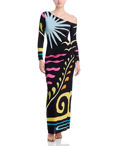 Cala De La Cruz Lourdes Swim Cover-up Dress In Malibu Multi