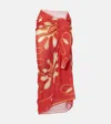 Cala De La Cruz Luana Printed Beach Cover-up In Red
