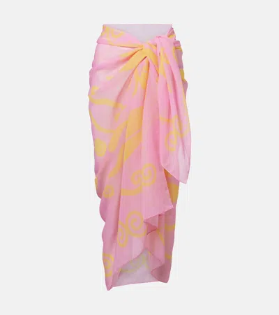 Cala De La Cruz Luana Printed Beach Cover-up In Purple