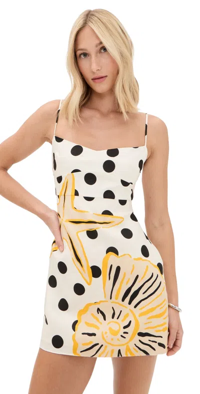 Cala De La Cruz Lucca Dress Calico In White