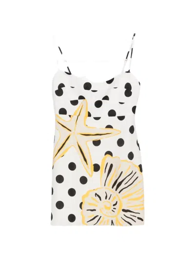 Cala De La Cruz Lucca Polka-dot Mini Dress In Multi