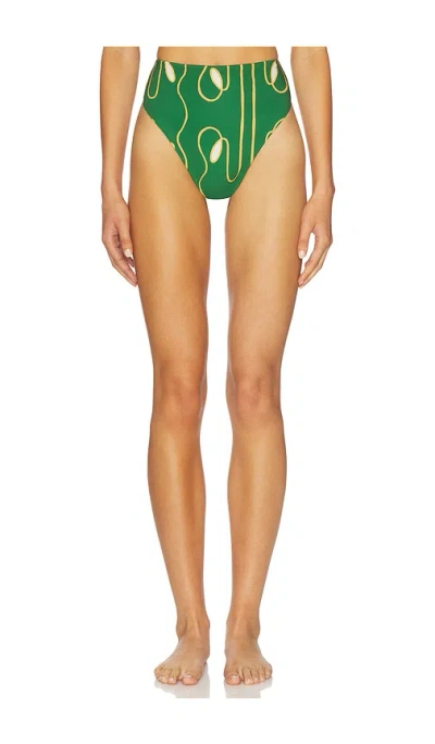 Cala De La Cruz Lulu Bikini Bottom In Green
