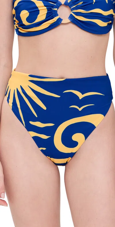 Cala De La Cruz Lulu Bikini Bottoms Malibuazul