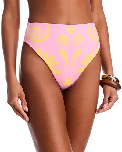 Cala De La Cruz Lulu High Rise Bikini Bottom In Multi