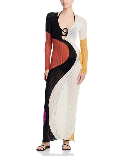 Cala De La Cruz Magna Swim Cover-up Dress In Multi