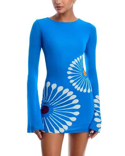 Cala De La Cruz Maisha Dress Swim Cover Up In Blue