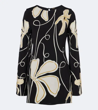 Cala De La Cruz Maisha Floral Minidress In Yellow