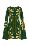 Cala De La Cruz Maisha Printed Jersey Mini Dress In Green