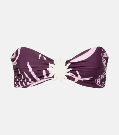 Cala De La Cruz Maple Printed Bandeau Bikini Top In Multi