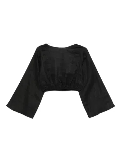 Cala De La Cruz Marina Crop Top In Black