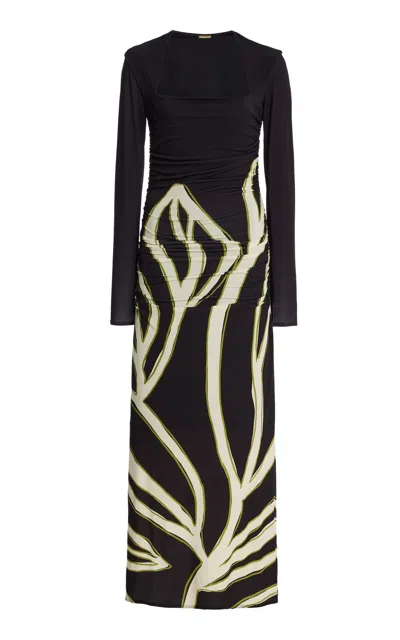 Cala De La Cruz Megara Printed Jersey Maxi Dress