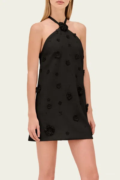 Cala De La Cruz Milaa Mini Dress In Black Raffia