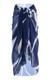 Cala De La Cruz Luana Printed Beach Cover-up In Blue