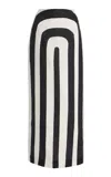 Cala De La Cruz Bruna Midi Skirt In Arco Black White In Multi