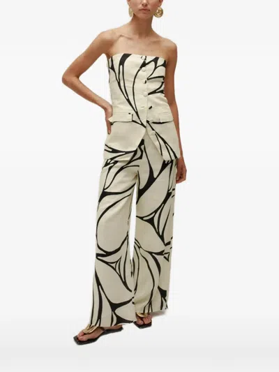 Cala De La Cruz Noah Strapless Graphic-print Vest In White