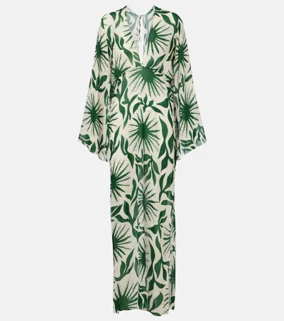Cala De La Cruz Odele Printed Maxi Dress In Green