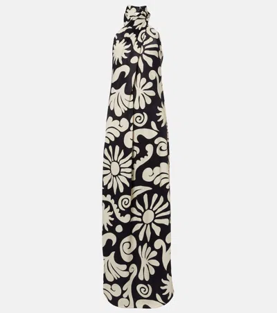 Cala De La Cruz Oliviera Printed Halterneck Maxi Dress In Multi