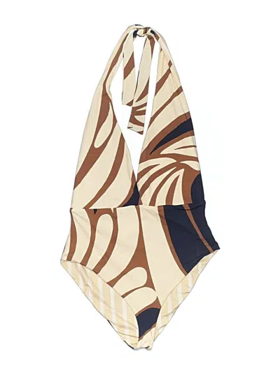 Pre-owned Cala De La Cruz One Piece Swimsuit In Tan