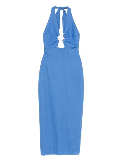 Cala De La Cruz Orly Halterneck Cut-out Midi Dress In Multi