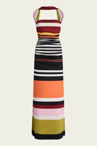 Cala De La Cruz Ornella Dress In Agave Black In Multi