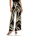 Cala De La Cruz Oxana Printed High Waisted Wide Pants In Black