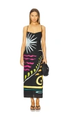 Cala De La Cruz Paloma Sleeveless Linen Midi Dress