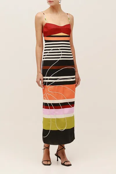 CALA DE LA CRUZ PALOMA DRESS IN AGAVE BLACK