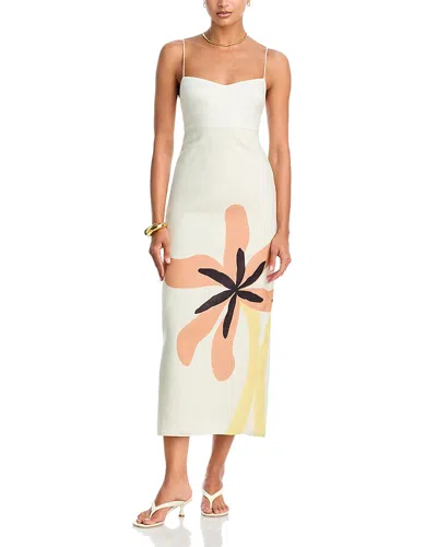 Cala De La Cruz Paloma Linen Dress In White