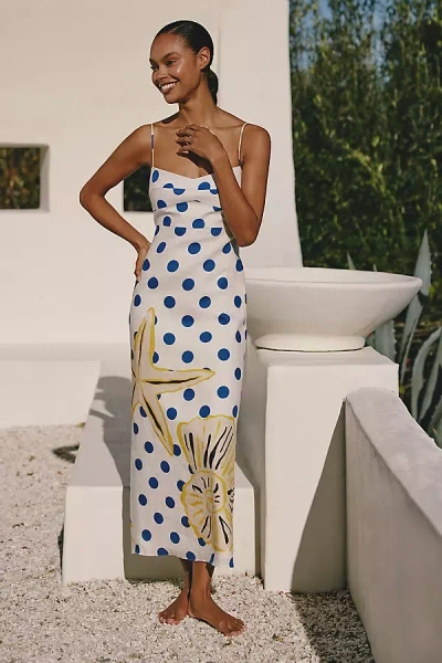 Cala De La Cruz Paloma Linen Dress In White