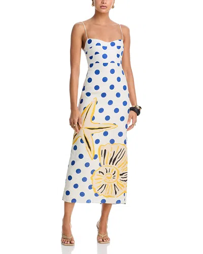 Cala De La Cruz Paloma Linen Dress In White