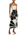 Cala De La Cruz Paloma Linen Exploded Flower Dress In Camellia