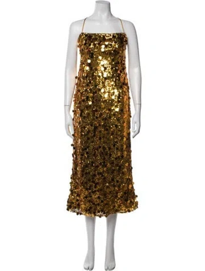 Pre-owned Cala De La Cruz Patterned Midi Length Dress W/ Tags In Multicolor