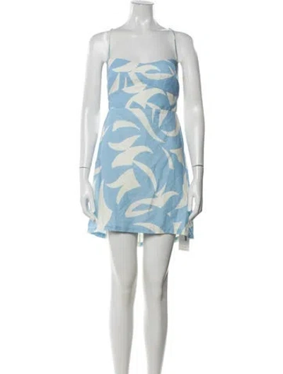 Pre-owned Cala De La Cruz Printed Mini Dress In Blue