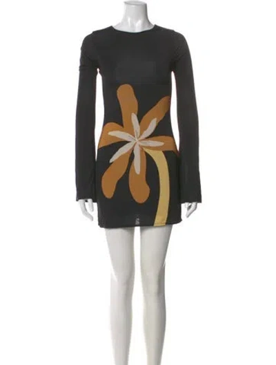 Pre-owned Cala De La Cruz Printed Mini Dress In Multi