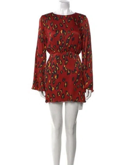 Pre-owned Cala De La Cruz Printed Mini Dress In Red