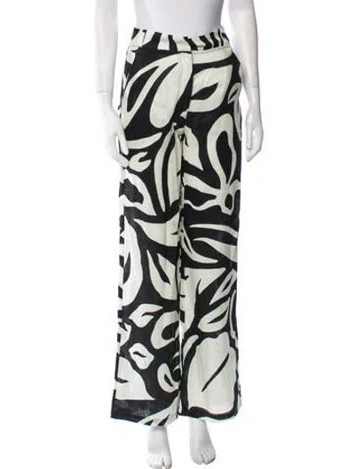 Pre-owned Cala De La Cruz Printed Wide Leg Pants In Blue