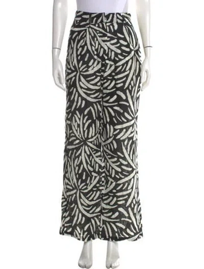 Pre-owned Cala De La Cruz Printed Wide Leg Pants In Neutral