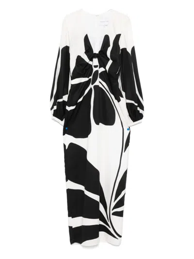 Cala De La Cruz Rafaella Maxi Dress In Camelliabw Ivory/marfil