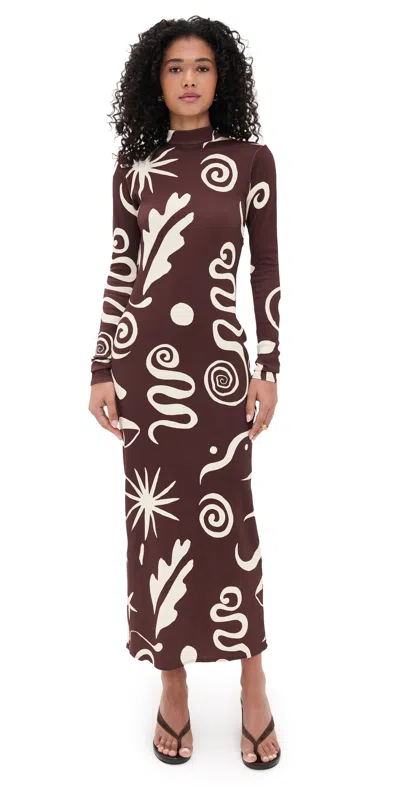 Cala De La Cruz Rebecca Dress Cairocafe In Brown