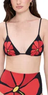 Cala De La Cruz Rio Bikini Top Camelliacarmin In Camelliacarmin