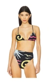 Cala De La Cruz Rio Bikini Top In Malibu Multi