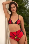 Cala De La Cruz Rio Bikini Top Camelliacarmin In Red