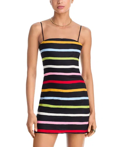 Cala De La Cruz Roma Striped Linen Mini Dress In Multi