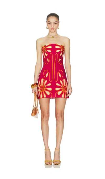 Cala De La Cruz Roma Dress In Red
